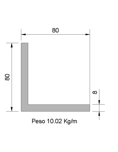 Ángulo L-80x80x8 Negro    10.02