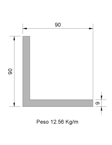 Ángulo L-90x90x9 Negro    12.56