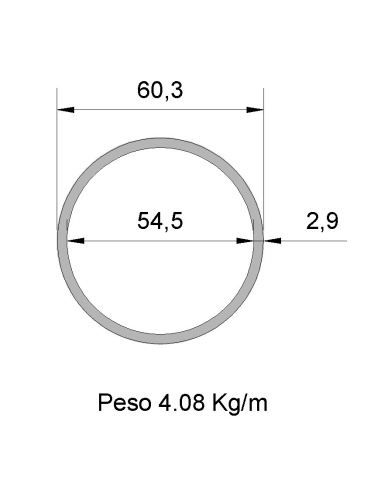 Tubería en Pulgadas TP ISO 2´´...