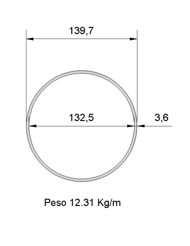 Tubería en Pulgadas TP ISO 5´´ Negro...