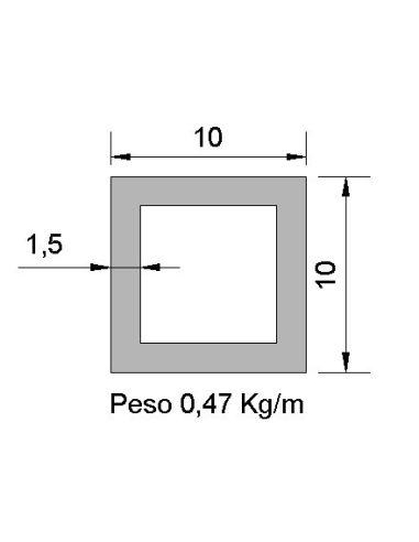 Tubo cuadrado CS-10X10X1.5 DECAPADO...