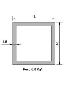 Tubo cuadrado CS-18X18X1.5...