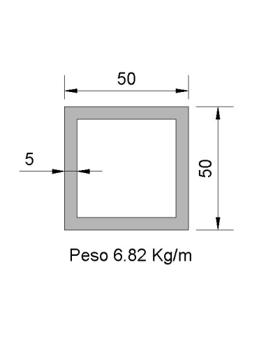Tubo Cuadrado CS-50X50X5 Negro S275JR