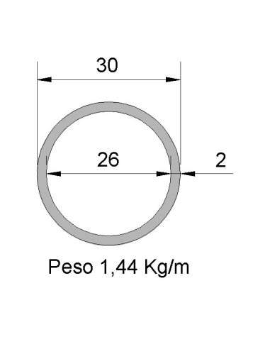 Tubo Redondo DS-30x2 Decapado
