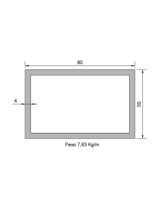 Tubo Rectangular RS-80x50x4...