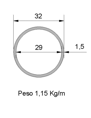 Tubo Redondo DS-32x1.5 Galvanizado