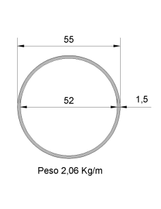 Tubo Redondo DS-55x1.5...