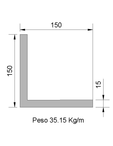 Ángulo L-150x150x15 Cincado    35.15