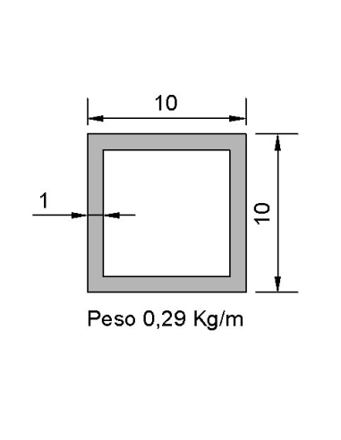 Tubo cuadrado CS-10X10X1 DECAPADO S275JR