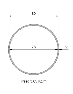 Tubo Redondo DS-80x2...