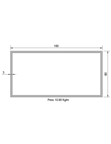 Tubo Rectangular RS-160x80x3 Galvanizado