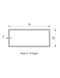 Tubo Rectangular RS-70x30x3...