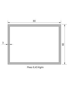 Tubo rectangular RS-80X60X3...