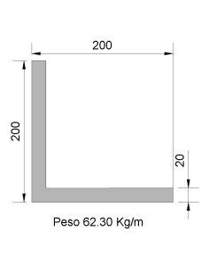 Ángulo L-200x200x20 Cincado...