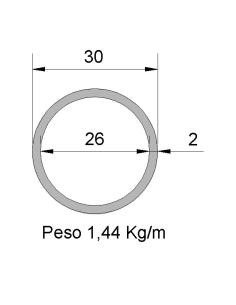 Tubo Redondo DS-30x2...