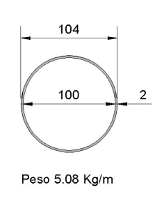 Tubo Redondo Inox IDS-104X2...
