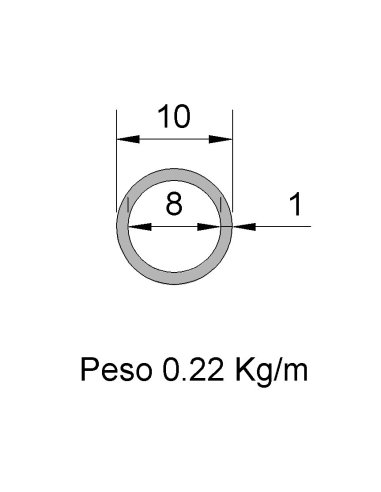 Tubo Redondo Inox IDS-10X1 304 2B