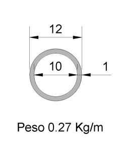 Tubo Redondo Inox IDS-12X1...