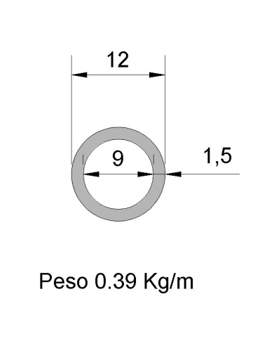 Tubo Redondo Inox IDS-12x1.5 304 2B