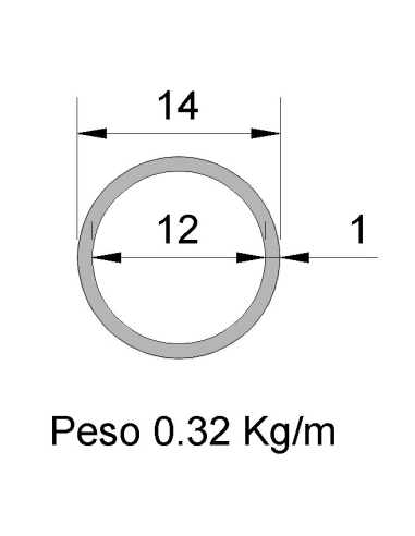 Tubo Redondo Inox IDS-14X1 304 2B