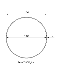 Tubo Redondo Inox IDS-154X2...