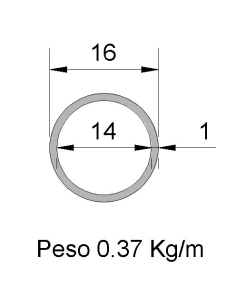 Tubo Redondo Inox IDS-16X1...