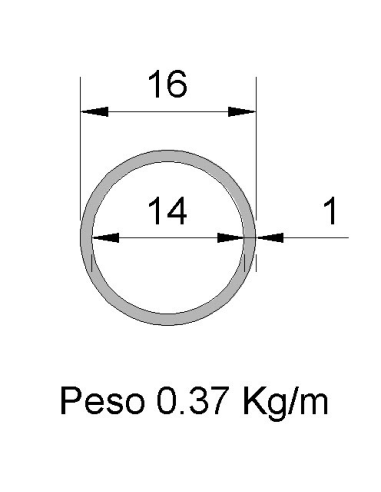 Tubo Redondo Inox IDS-16X1 304 2B