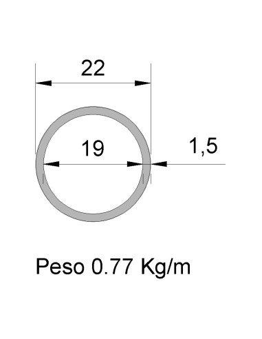 Tubo Redondo Inox IDS-22X1.5 304 2B