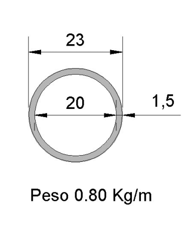 Tubo Redondo Inox IDS-23X1.5 304 2B