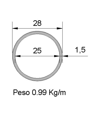 Tubo Redondo Inox IDS-28X1.5 304 2B
