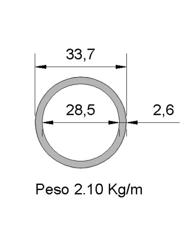 Tubo Redondo Inox IDS-33.7X2.6 304 2B