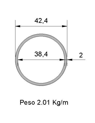 Tubo Redondo Inox IDS-42.4X2 304 2B