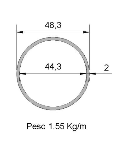 Tubo Redondo Inox IDS-48.3X2 304 2B