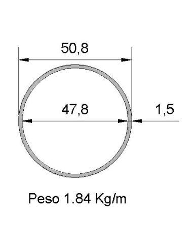 Tubo Redondo Inox IDS-50.8X1.5 304 2B