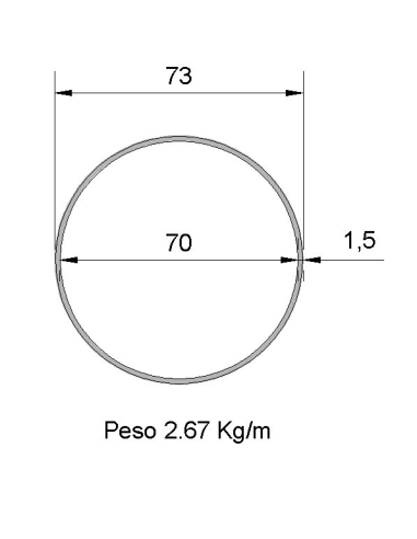 Tubo Redondo Inox IDS-73X1.5 304 2B