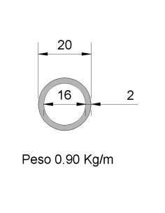 Tubo Redondo Inox IDS-20X2...