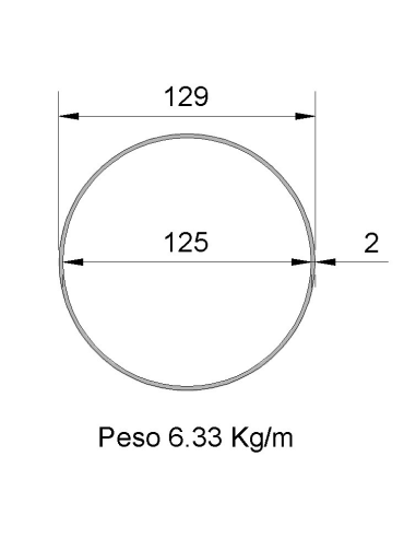 Tubo Redondo Inox de IDS-129x2 304 2B