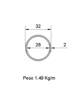 Tubo Redondo Inox IDS-32X2...