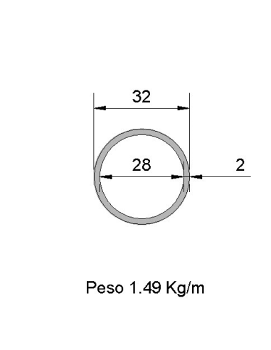 Tubo Redondo Inox IDS-32X2 304 2B