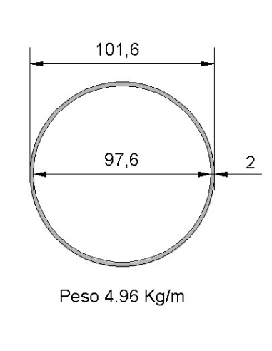 Tubo Redondo Inox IDS-101.6x2 304 2B