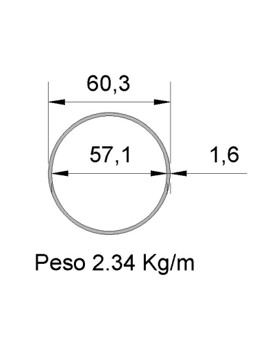 Tubo Redondo Inox IDS-60.3X1.5 304 2B