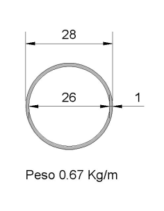 Tubo Redondo Inox IDS-28X1...