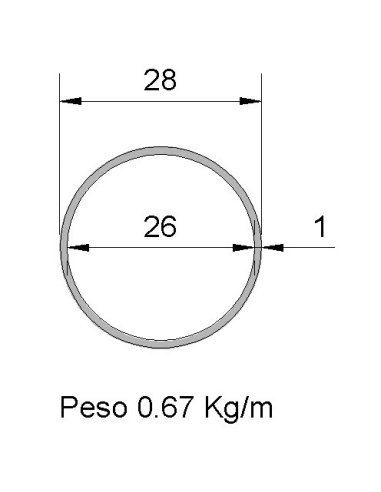 Tubo Redondo Inox IDS-28X1 304 2B