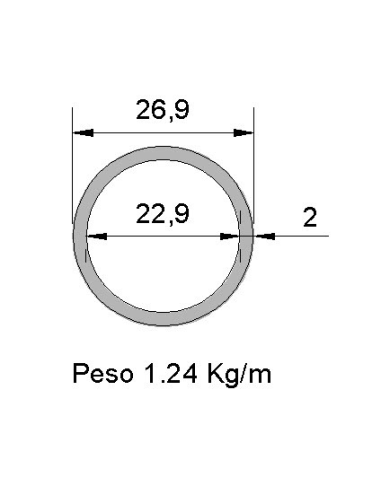 Tubo Redondo Inox IDS-26.9X2.6 304 2B