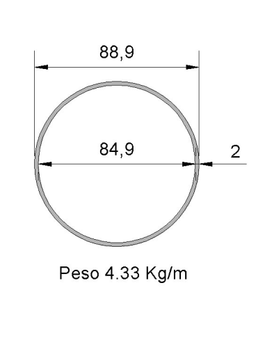 Tubo Redondo Inox IDS-88.9X2 304 2B